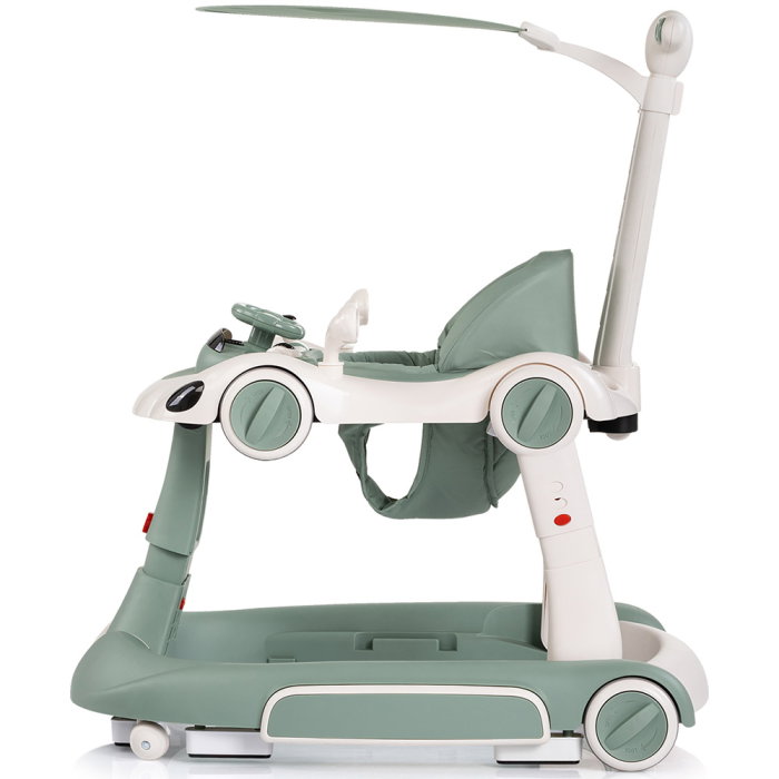 Premergator Chipolino Happy Walker 5 in 1, pana la 12 kg, panou muzical, sezut ajustabil, maner parental, copertina, Verde [5]