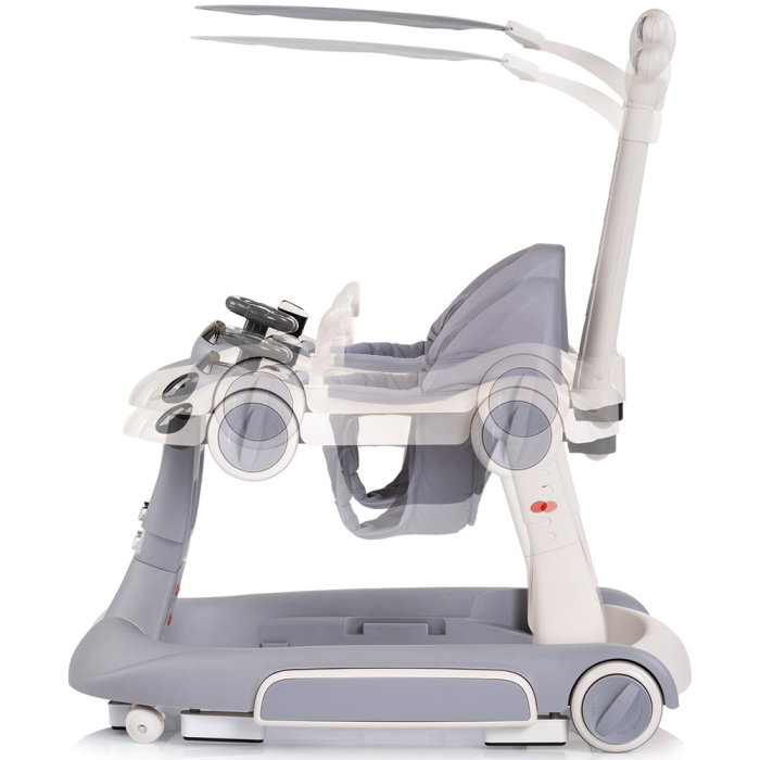 Premergator Chipolino Happy Walker 5 in 1, pana la 12 kg, panou muzical, sezut ajustabil, maner parental, copertina, Gri [6]