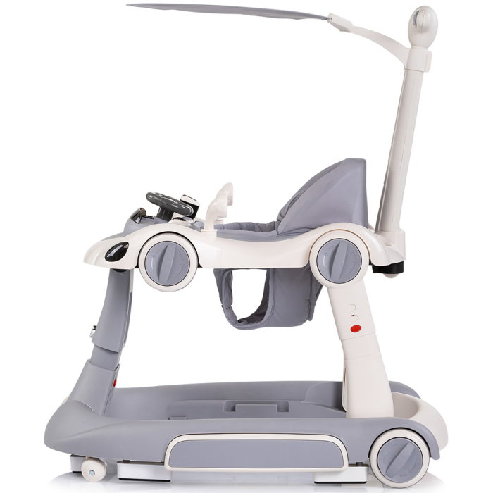 Premergator Chipolino Happy Walker 5 in 1, pana la 12 kg, panou muzical, sezut ajustabil, maner parental, copertina, Gri [5]