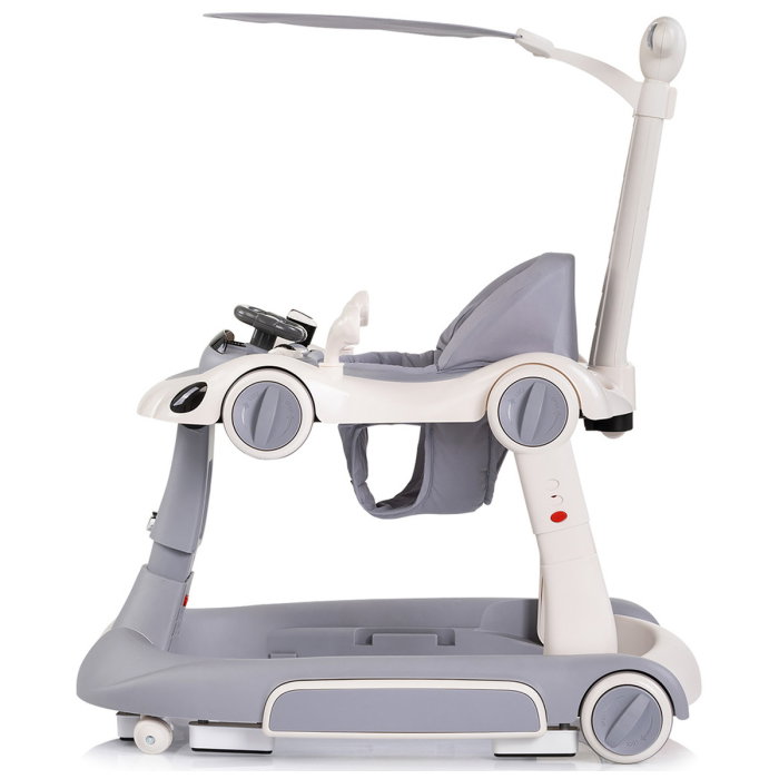 Premergator Chipolino Happy Walker 5 in 1, pana la 12 kg, panou muzical, sezut ajustabil, maner parental, copertina, Gri [5]