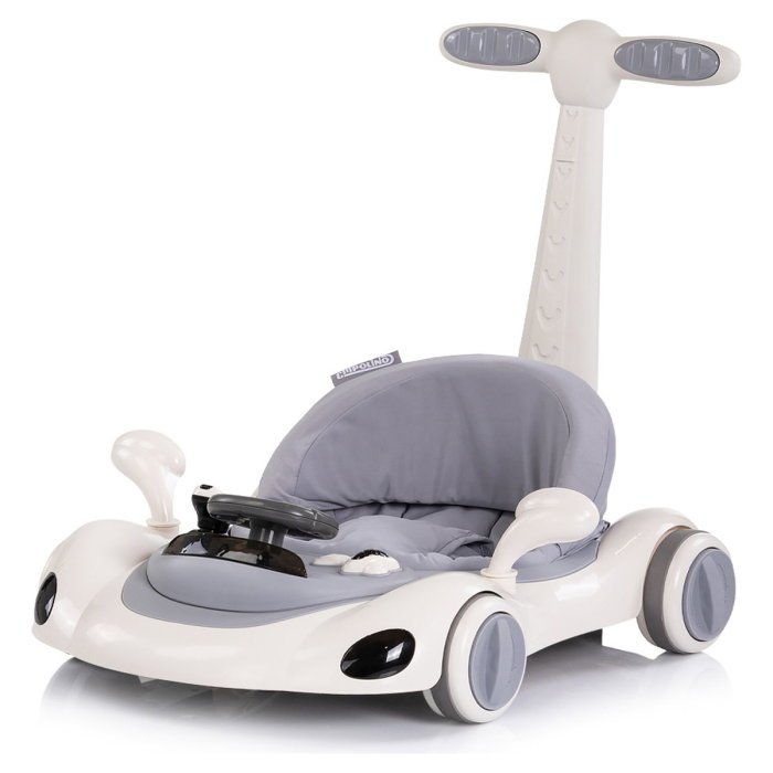 Premergator Chipolino Happy Walker 5 in 1, pana la 12 kg, panou muzical, sezut ajustabil, maner parental, copertina, Gri [7]