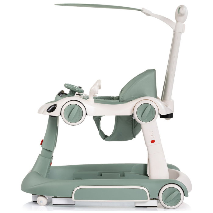Premergator Chipolino Happy Walker 5 in 1, pana la 12 kg, panou muzical, sezut ajustabil, maner parental, copertina, Verde [5]