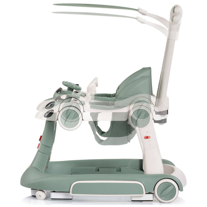 Premergator Chipolino Happy Walker 5 in 1, pana la 12 kg, panou muzical, sezut ajustabil, maner parental, copertina, Verde [6]