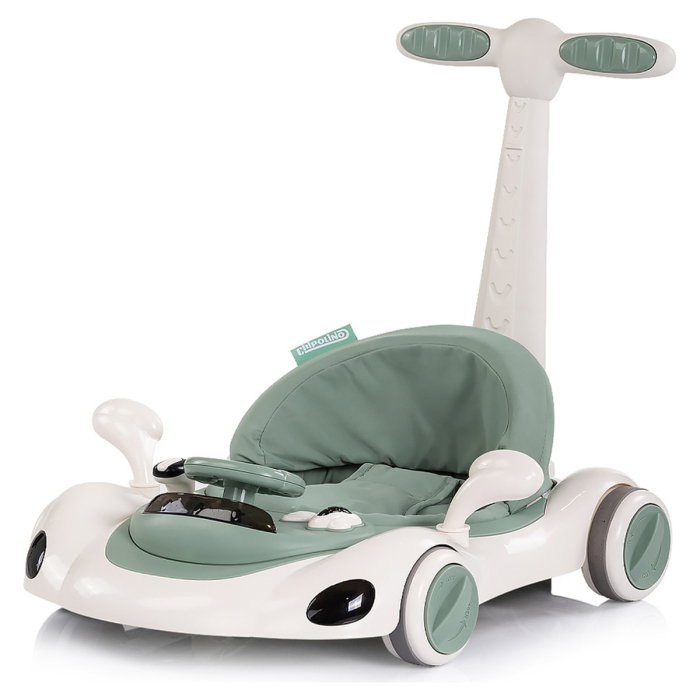 Premergator Chipolino Happy Walker 5 in 1, pana la 12 kg, panou muzical, sezut ajustabil, maner parental, copertina, Verde [7]