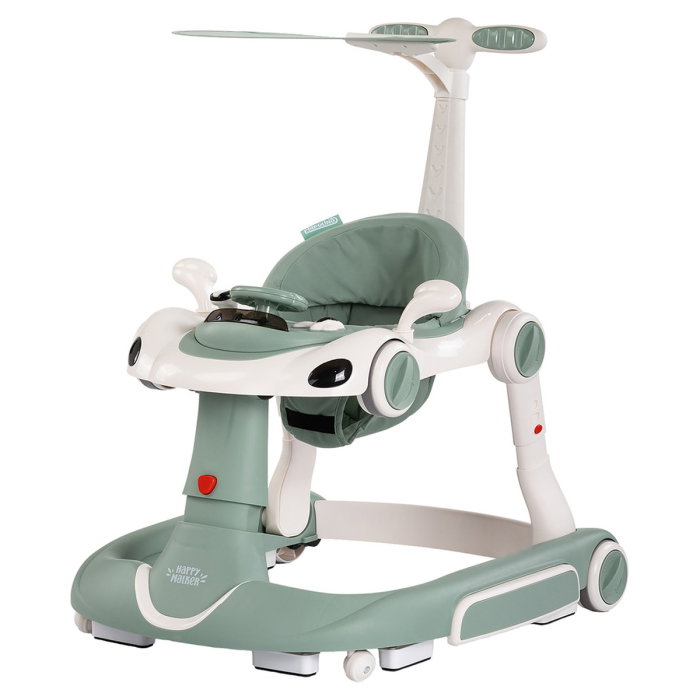Premergator Chipolino Happy Walker 5 in 1, pana la 12 kg, panou muzical, sezut ajustabil, maner parental, copertina, Verde [1]