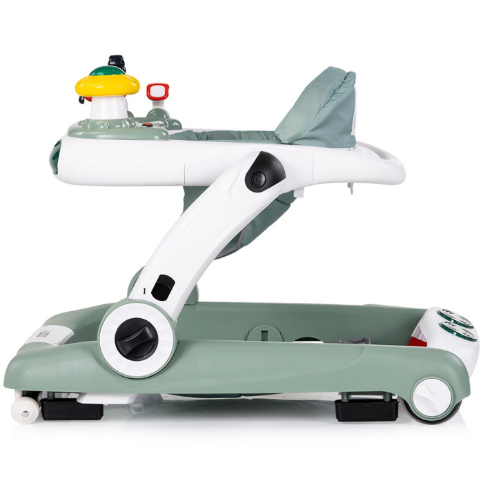 Premergator Chipolino Little Explorer 4 in 1, pana la 12 kg, sezut ajustabil, pliere usoara, panou muzical, Verde [3]