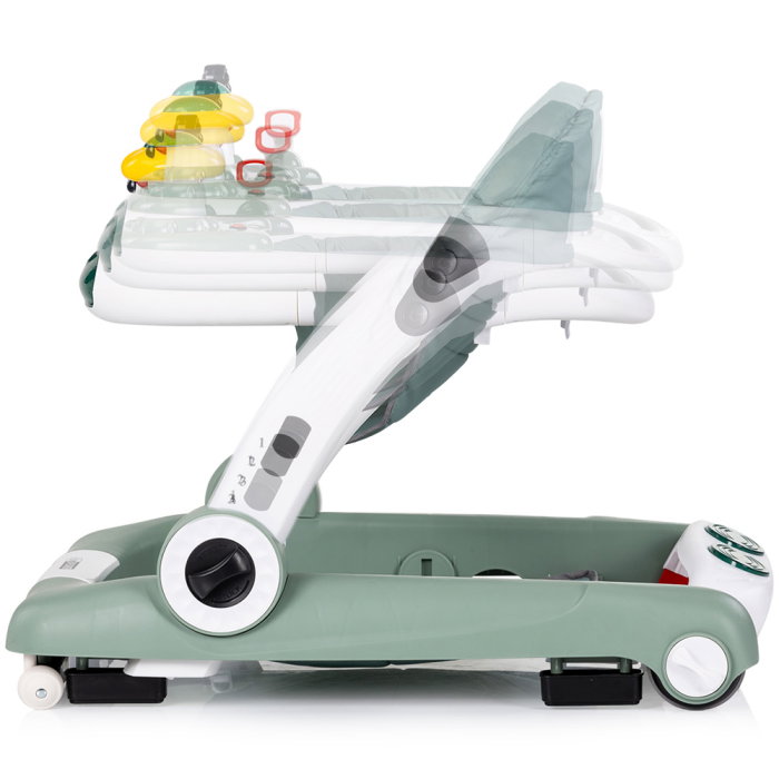 Premergator Chipolino Little Explorer 4 in 1, pana la 12 kg, sezut ajustabil, pliere usoara, panou muzical, Verde [4]
