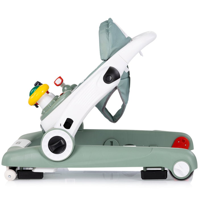 Premergator Chipolino Little Explorer 4 in 1, pana la 12 kg, sezut ajustabil, pliere usoara, panou muzical, Verde [6]