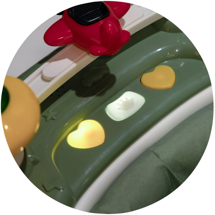Premergator Chipolino Little Explorer 4 in 1, pana la 12 kg, sezut ajustabil, pliere usoara, panou muzical, Verde [13]