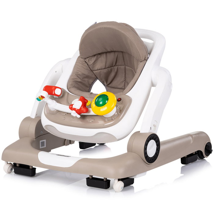 Premergator Chipolino Little Explorer 4 in 1, pana la 12 kg, sezut ajustabil, pliere usoara, panou muzical, Bej [5]