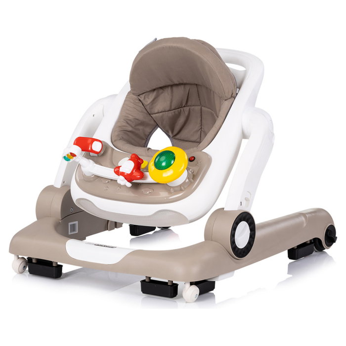 Premergator Chipolino Little Explorer 4 in 1, pana la 12 kg, sezut ajustabil, pliere usoara, panou muzical, Bej [5]
