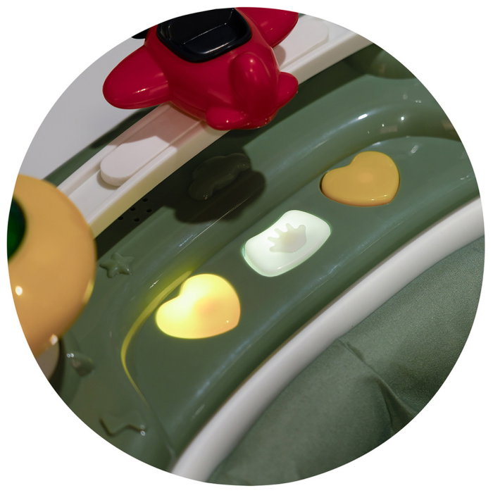 Premergator Chipolino Little Explorer 4 in 1, pana la 12 kg, sezut ajustabil, pliere usoara, panou muzical, Verde [13]