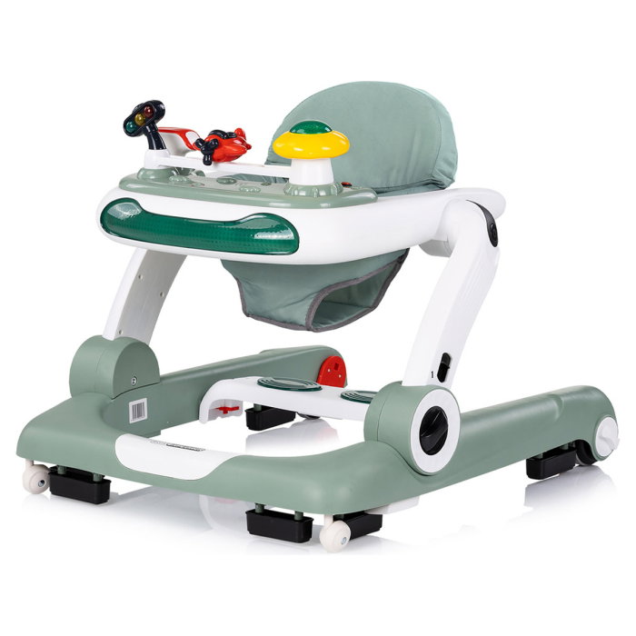 Premergator Chipolino Little Explorer 4 in 1, pana la 12 kg, sezut ajustabil, pliere usoara, panou muzical, Verde [2]