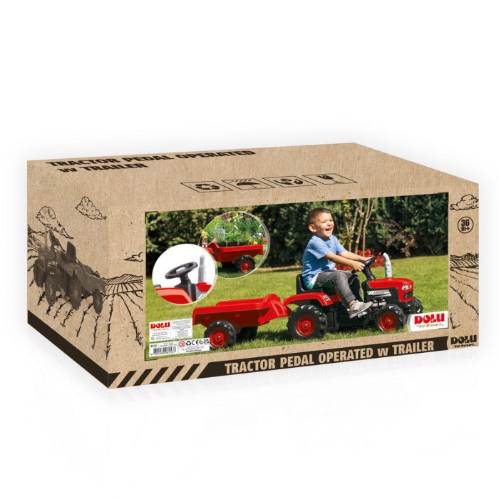 Primul meu tractor cu pedale si remorca - Rosu [2]