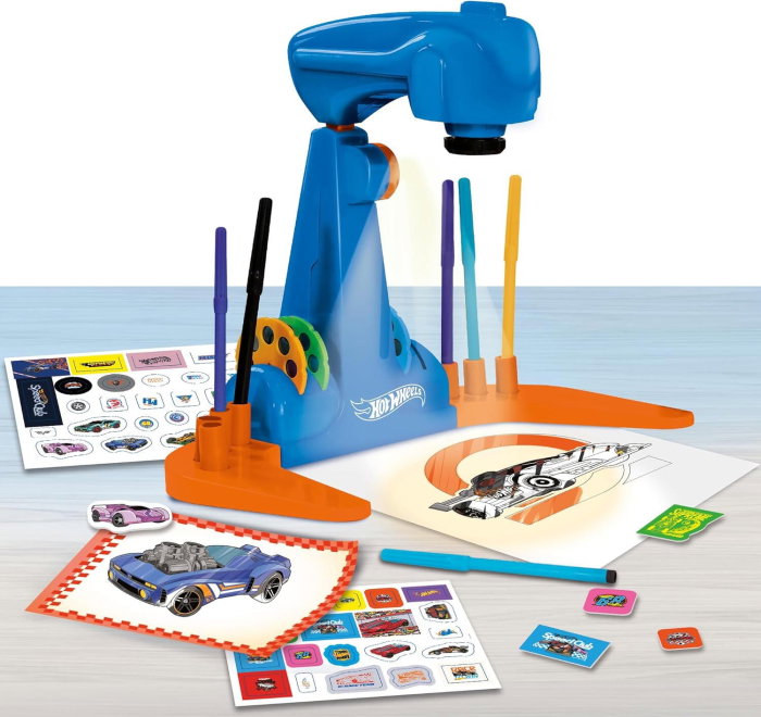 Proiector pentru desen, include carioci colorate - Hot Wheels [2]