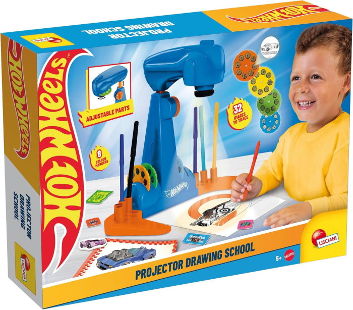 Proiector pentru desen, include carioci colorate - Hot Wheels [1]