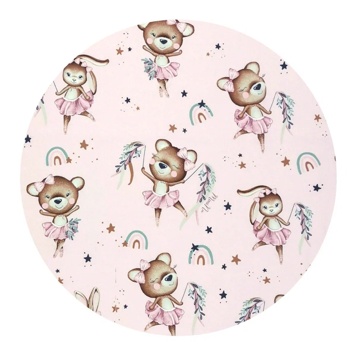 Prosop cu gluga, MimiNu, 100x100 cm, bumbac si thermo fleece, Little Ballerina Pink [3]