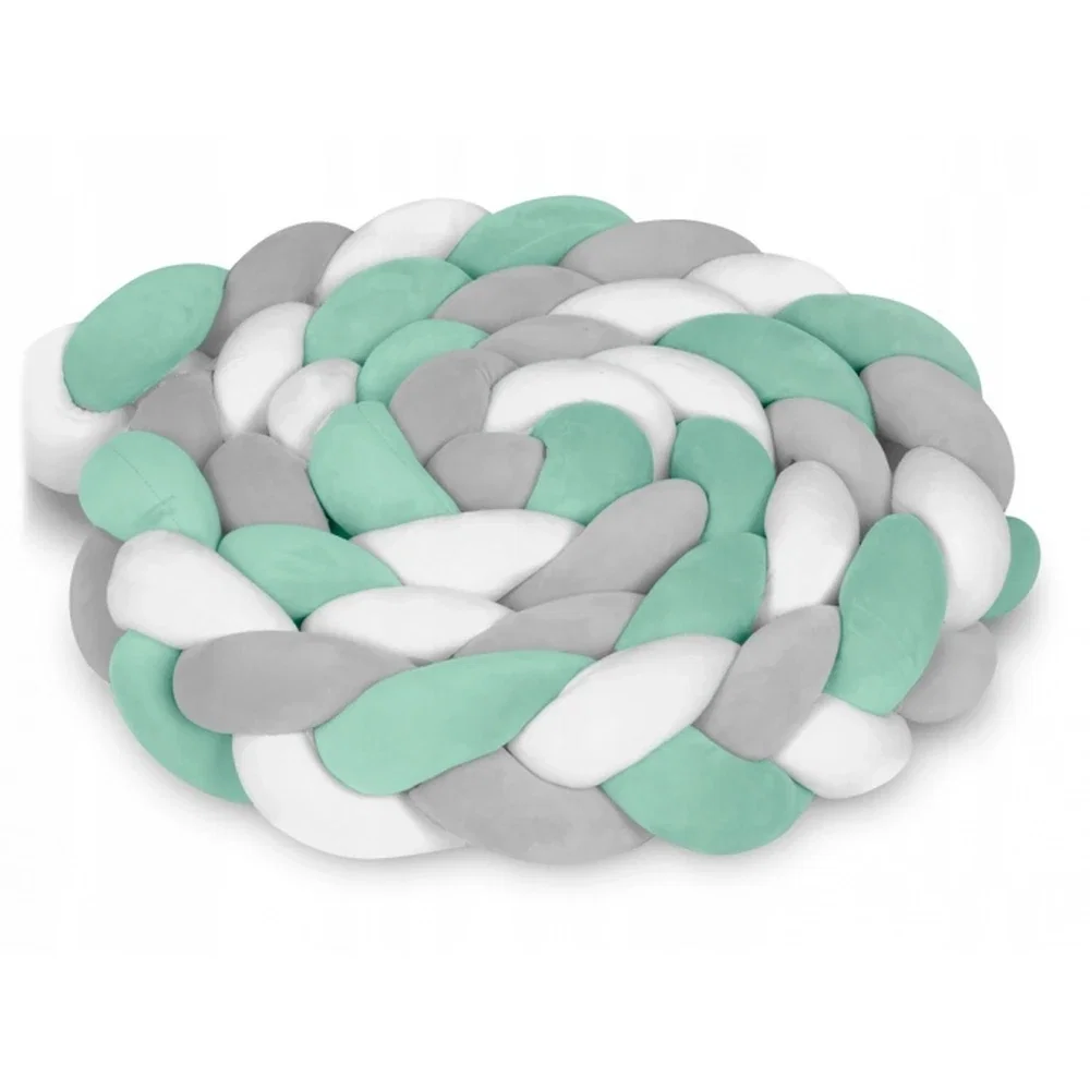 Protectie laterala pentru patut, impletita, 2 m, Ricokids - Mint [1]