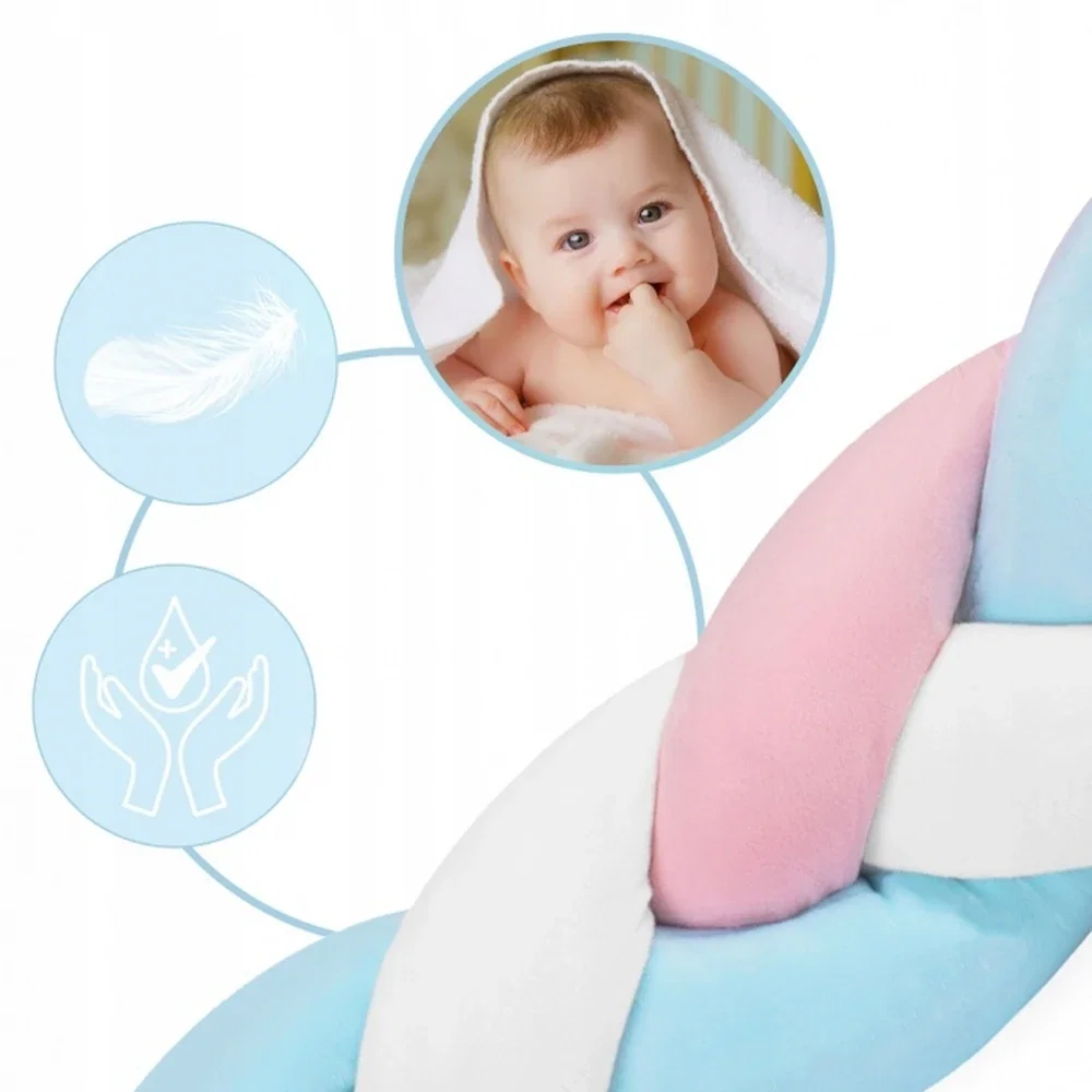 Protectie Laterala Pentru Patut, Impletita, 3 M, Albastru - Roz Ricokids [2]