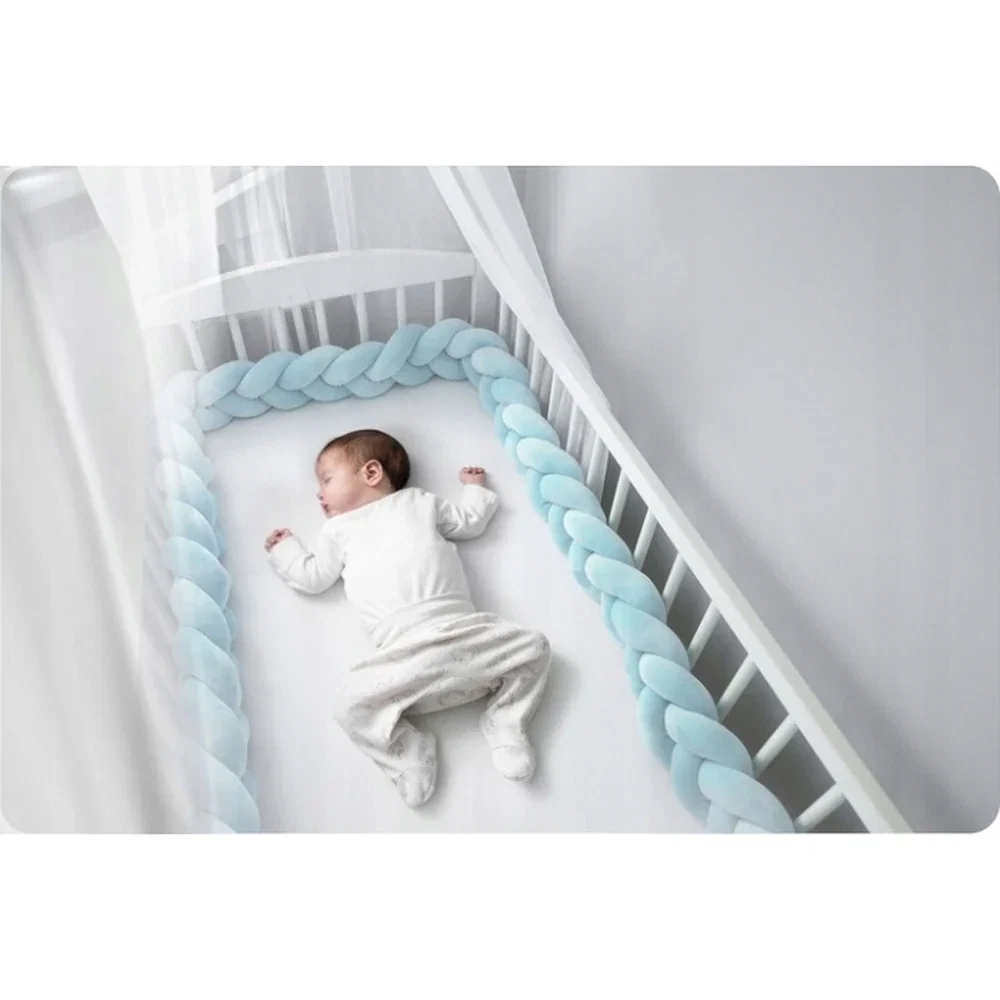 Protectie laterala pentru patut, impletita, 3 M, Ricokids - Albastru [3]