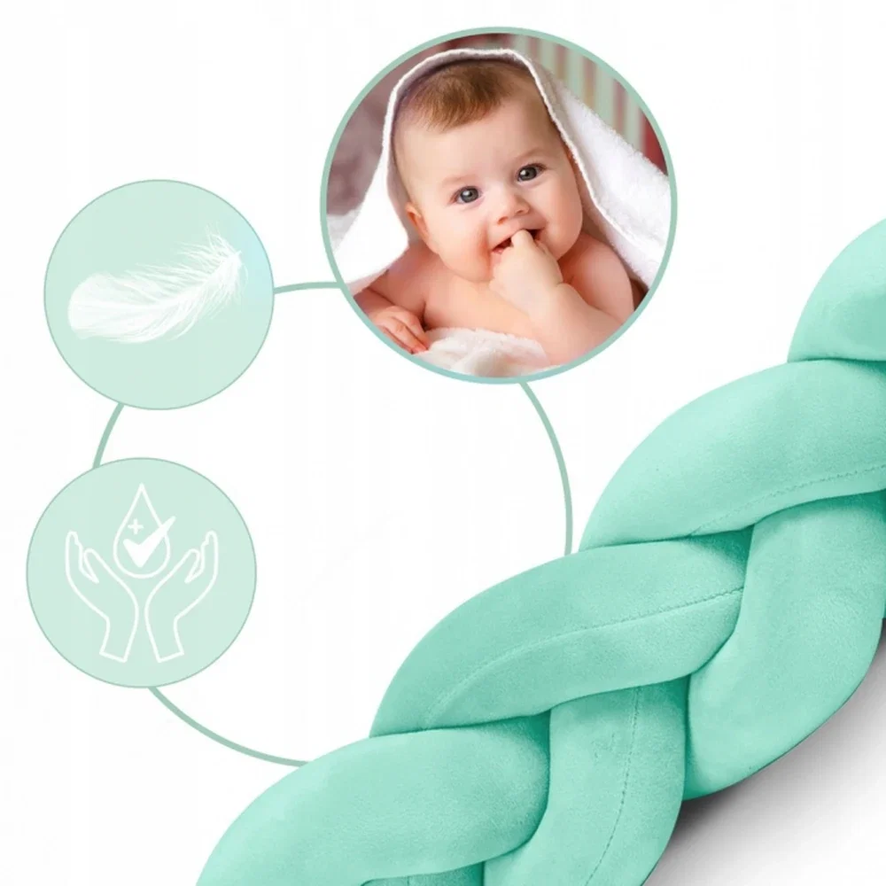 Protectie Laterala Pentru Patut, Impletita, 3 M, Ricokids - Mint [2]