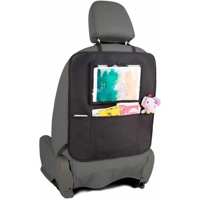 Protectie scaun auto, FreeON, Bancheta si spatar, Cu organizator, 3 in 1, Dimensiune 123x48.5 cm, Negru [10]