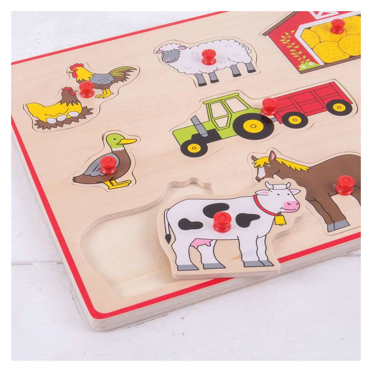 Puzzle din lemn incastru - Ferma BIGJIGS Toys 7 ani [4]