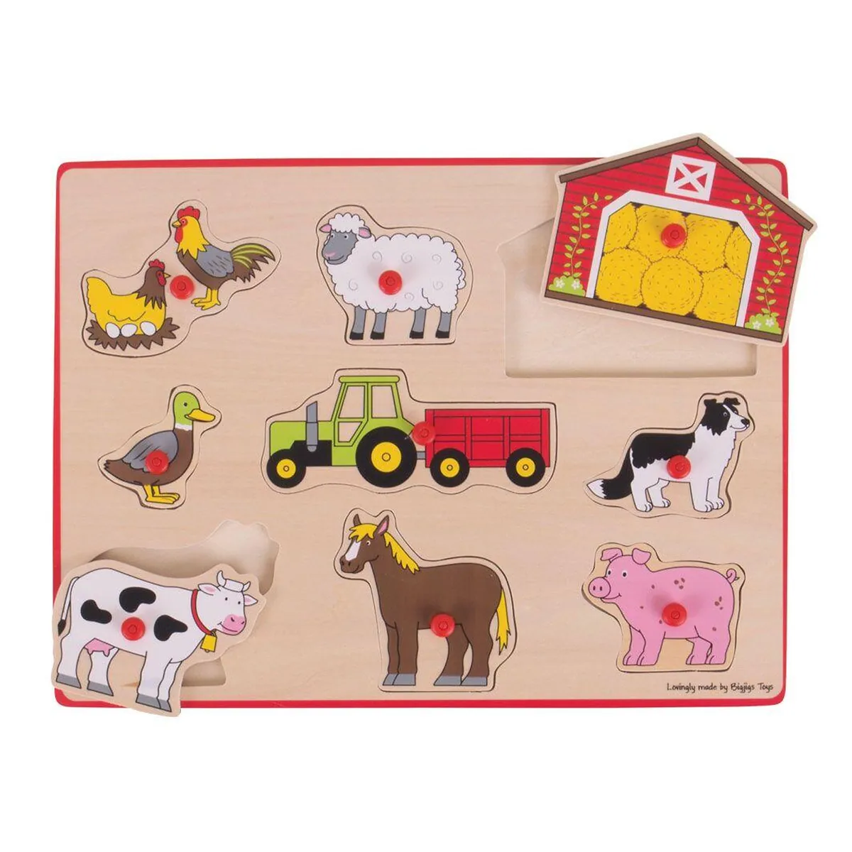 Puzzle din lemn incastru - Ferma BIGJIGS Toys 7 ani [3]