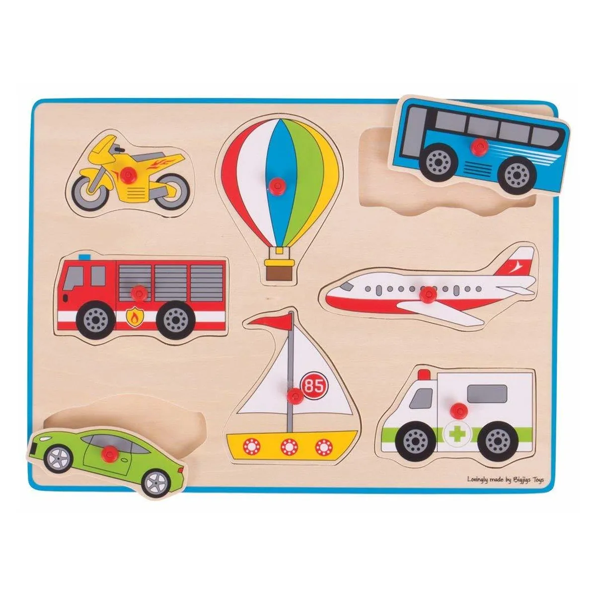 Puzzle din lemn incastru - Vehicule BIGJIGS Toys 7 ani [4]