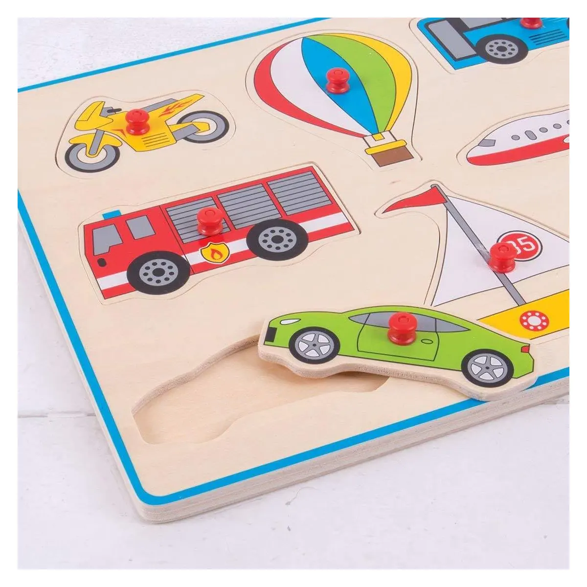 Puzzle din lemn incastru - Vehicule BIGJIGS Toys 7 ani [2]