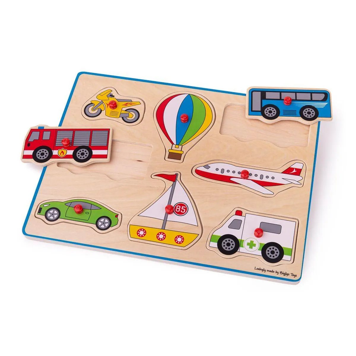 Puzzle din lemn incastru - Vehicule BIGJIGS Toys 7 ani [3]