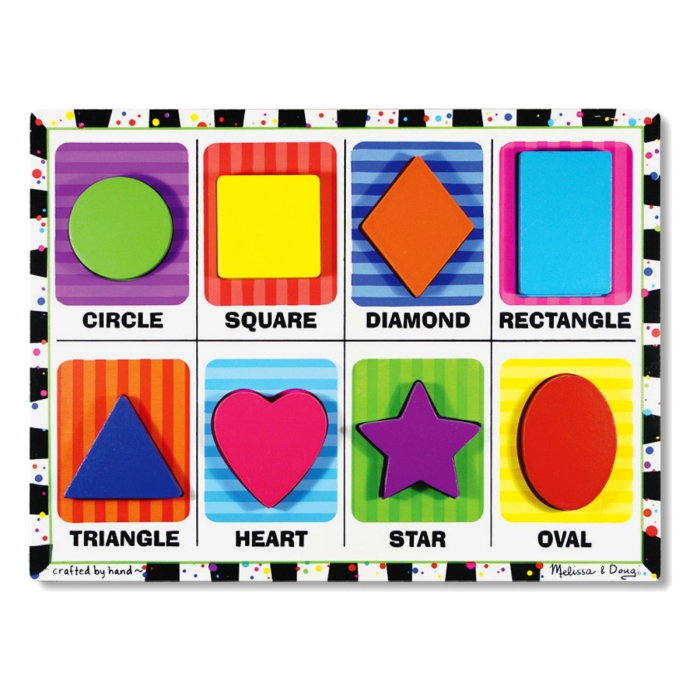 Puzzle lemn in relief Forme geometrice Melissa and Doug [1]