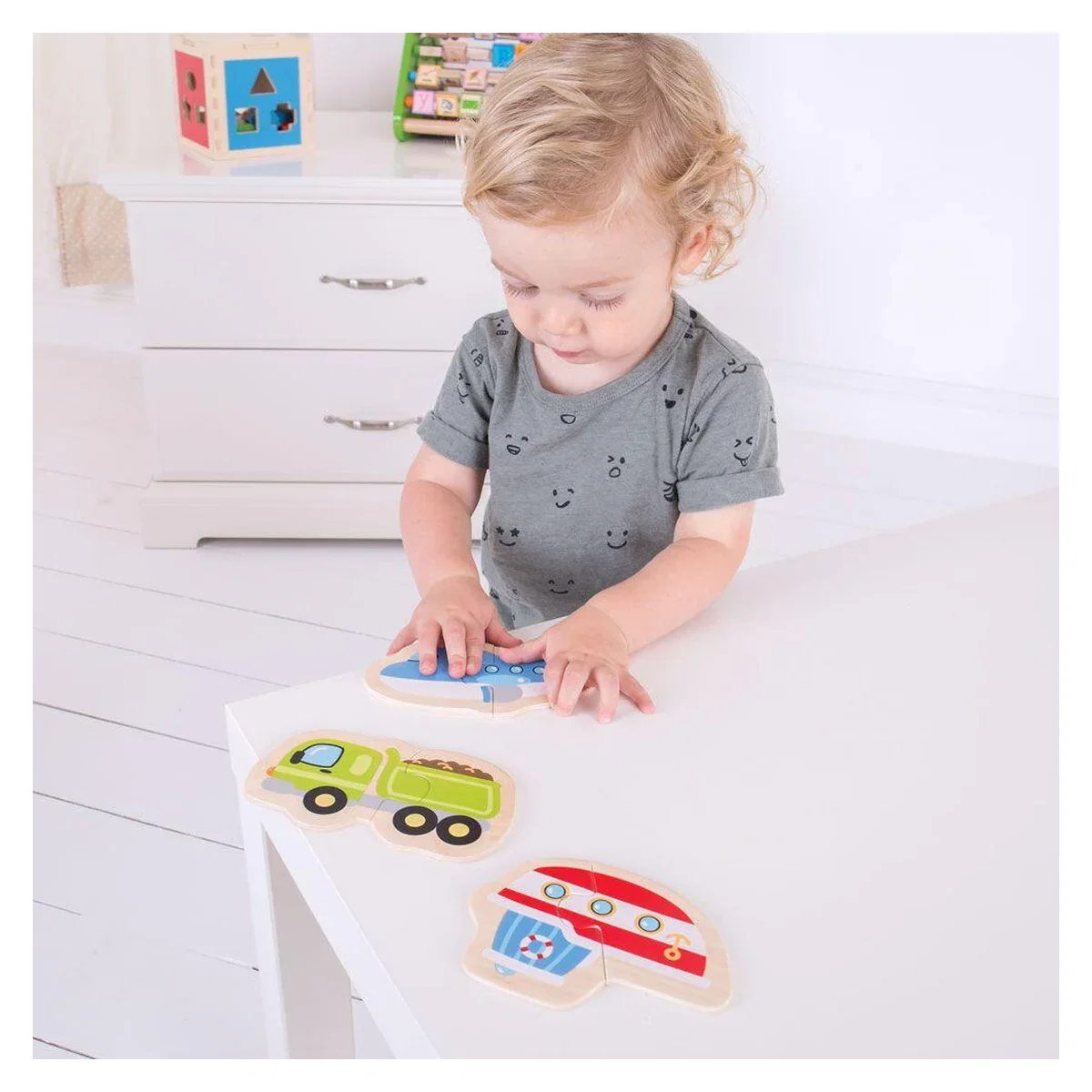 Puzzle - mijloace de transport (8 piese) BIGJIGS Toys 12 luni+ [3]