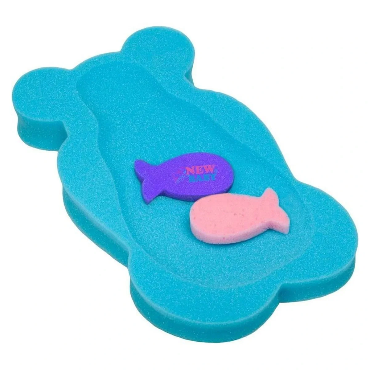 Reductor de baie, New Baby, Maxi, Din burete, 58 cm, Cu jucarii din spuma, Bear Blue 0 luni+ [1]