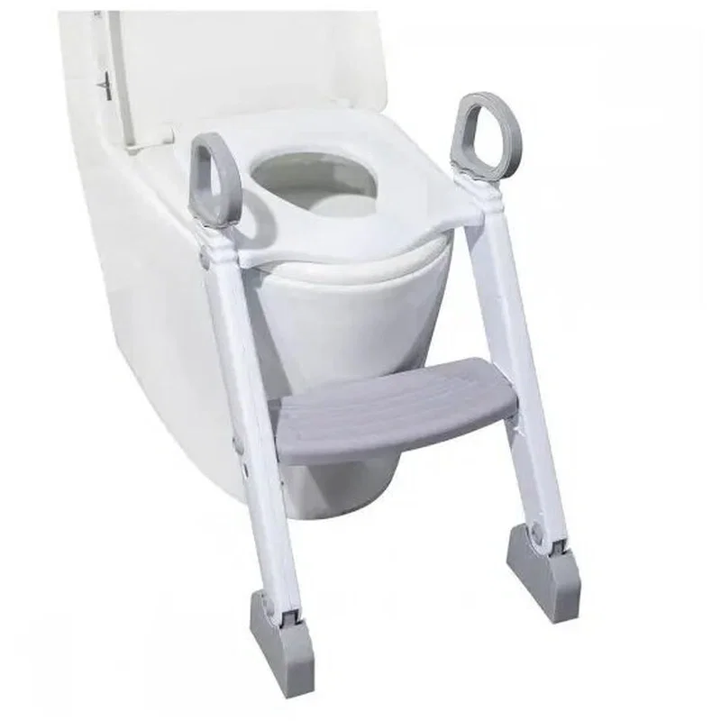 Reductor pentru toaleta, Cu scarita, FreeON, White & Grey [3]