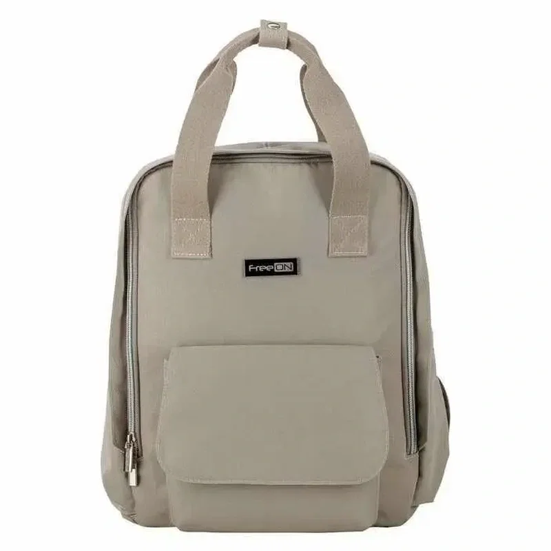 Rucsac pentru mamici, FreeON, Style, Impermeabil, prindere universala de carucior, 28x28x12 cm, Grey/Beige [1]