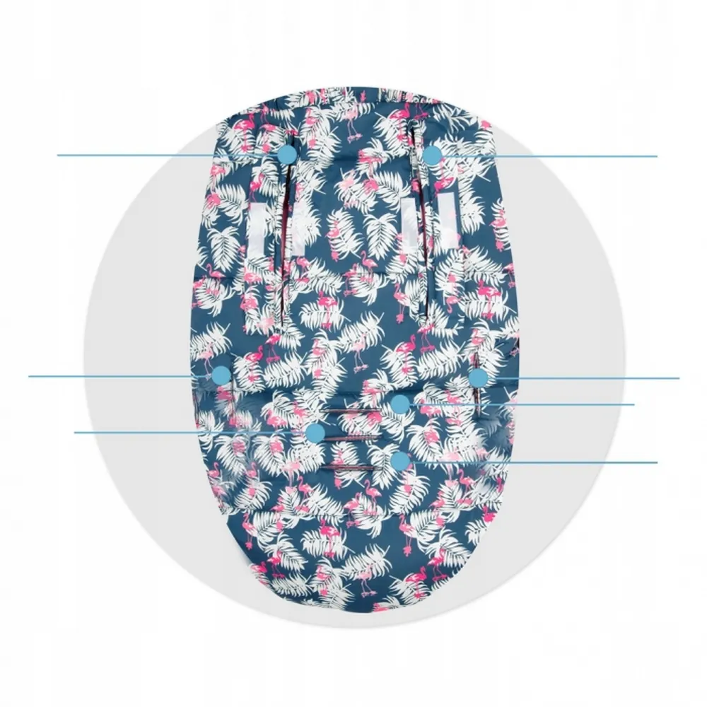 Sac de iarna 95 x 48 cm Ricokids Elmi - Bleumarin cu flamingo [6]