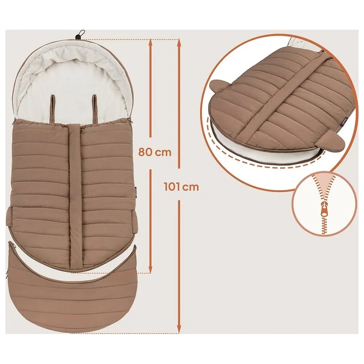 Sac de iarna, Lionelo, Oli, Pentru carucior, landou sau scaun auto, 101x45 cm, Impermeabil, Rezistent pana la -20 [10]