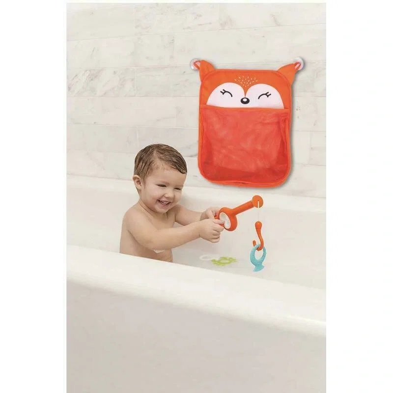 Saculet pentru jucariile de baie, Fox, Cu sistem de prindere cu ventuze, Dimensiune 32x38 cm, FreeON [2]
