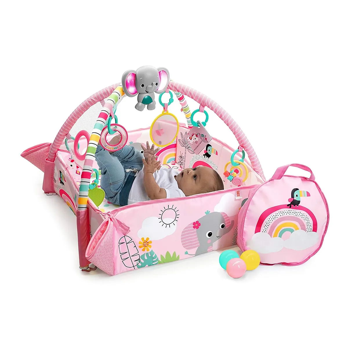 Salteluta de activitati 5 in 1 Gym & Ball Pit Rainbow Tropics Bright Starts 0 luni+ [3]