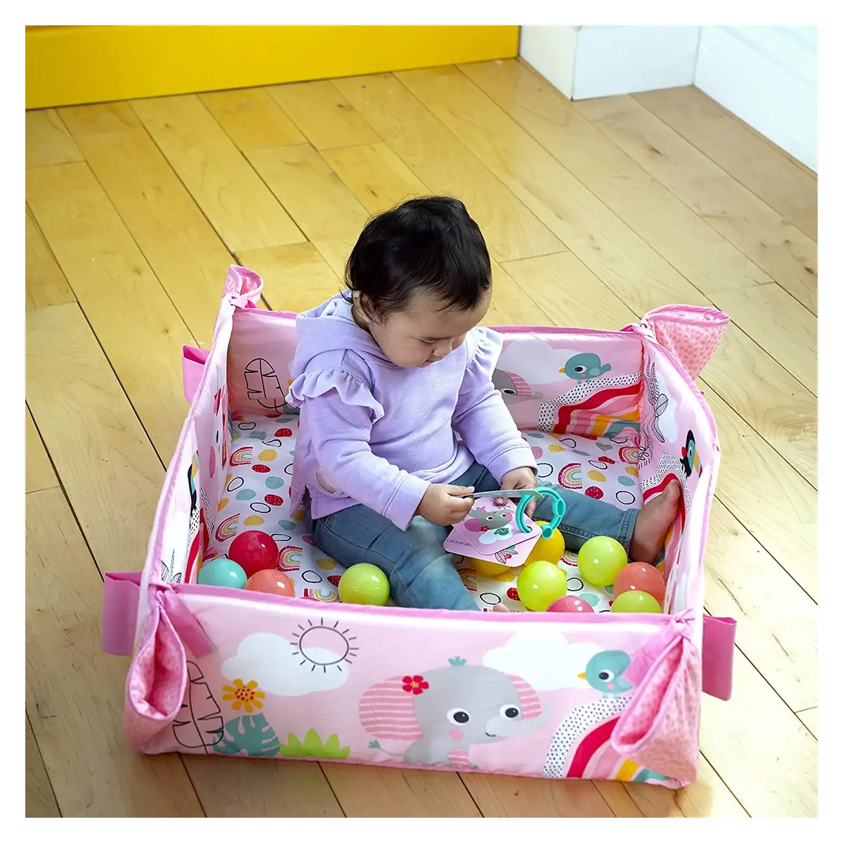 Salteluta de activitati 5 in 1 Gym & Ball Pit Rainbow Tropics Bright Starts 0 luni+ [14]