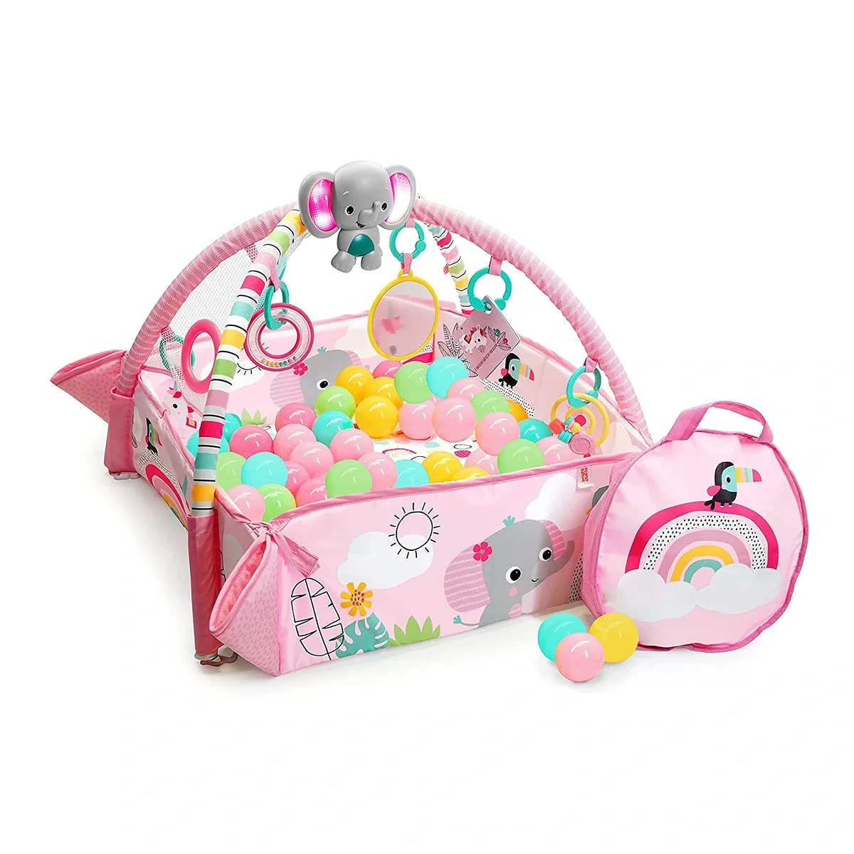 Salteluta de activitati 5 in 1 Gym & Ball Pit Rainbow Tropics Bright Starts 0 luni+ [1]
