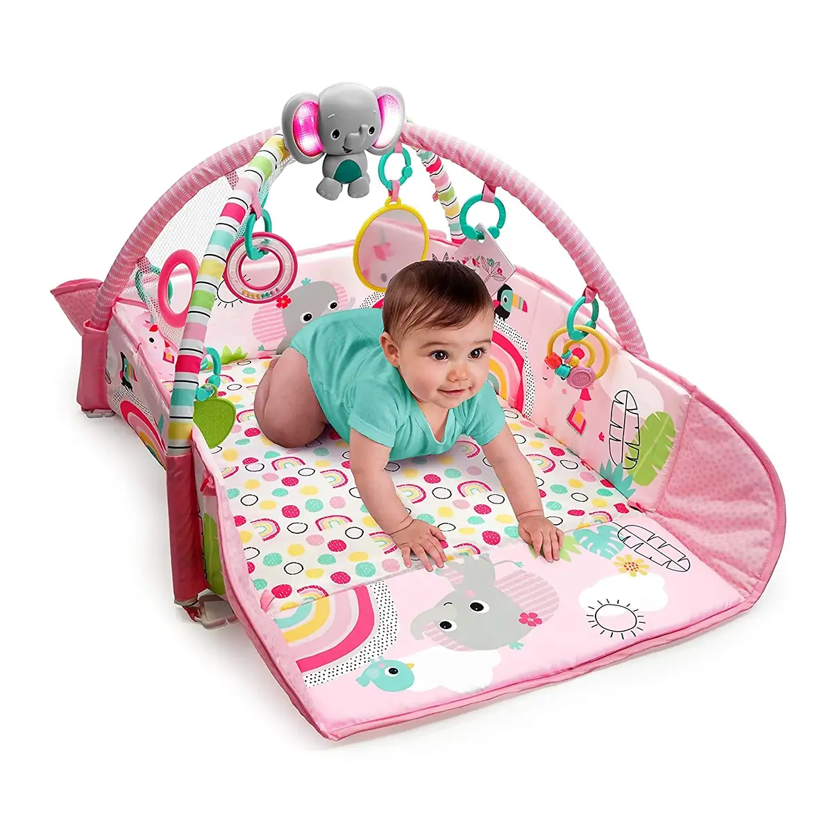 Salteluta de activitati 5 in 1 Gym & Ball Pit Rainbow Tropics Bright Starts 0 luni+ [2]