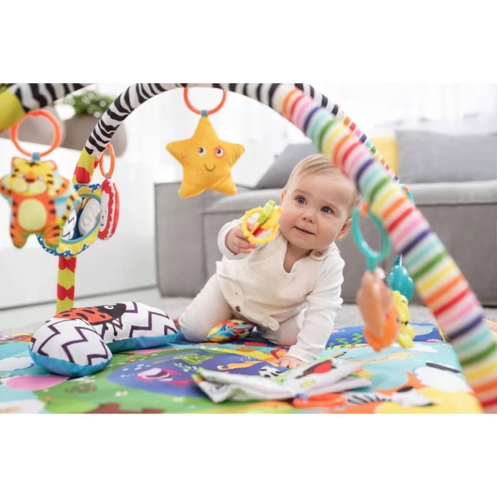 Salteluta interactiva, Lionelo, Anika, Cu jucarii, Oglinda, Perna, Conform cu standardul european de securitate EN71, Multicolor [6]