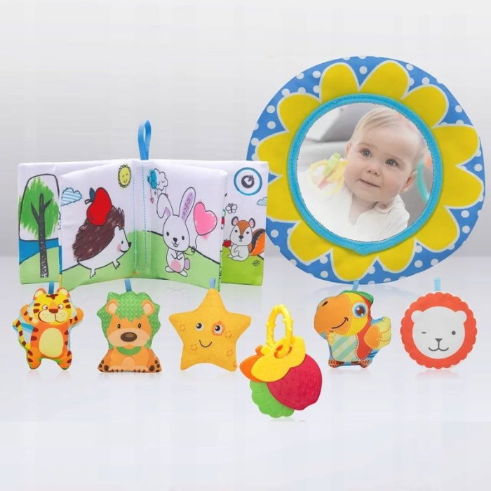 Salteluta interactiva, Lionelo, Anika, Cu jucarii, Oglinda, Perna, Conform cu standardul european de securitate EN71, Multicolor [5]