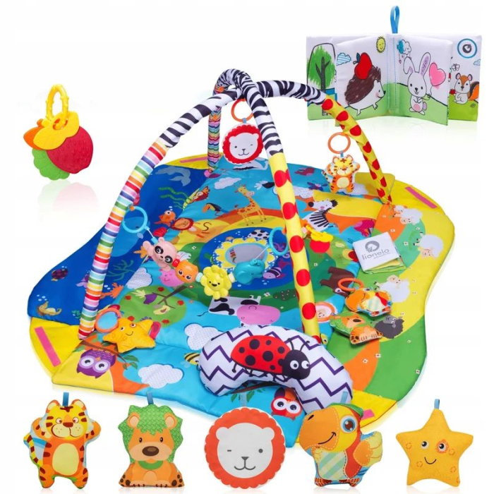 Salteluta interactiva, Lionelo, Anika, Cu jucarii, Oglinda, Perna, Conform cu standardul european de securitate EN71, Multicolor [1]