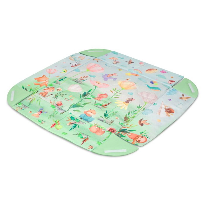 Salteluta interactiva, Lionelo, Inga, 7 jucarii senzoriale, detasabile, fosnaitoare, 116x112 cm, Lavabila la masina de spalat, Multicolor [6]