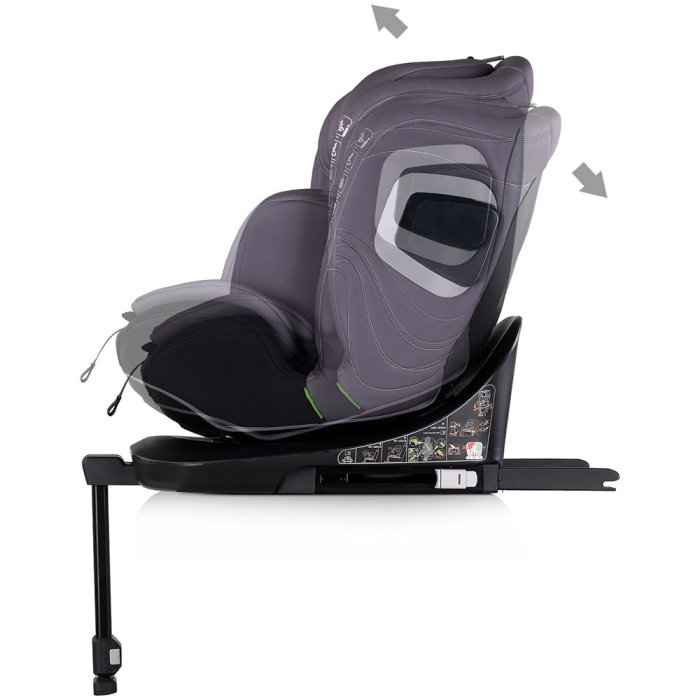 Scaun auto Chipolino Clima Air I-Size 40-150 cm cu sistem Isofix si sezut rotativ anthracite [5]