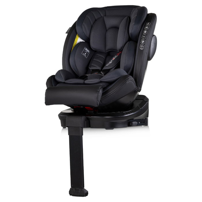 Scaun auto Chipolino Hypnotic Plus I-Size, 40-150 cm, cu sistem Isofix si sezut rotativ, Charcoal [2]