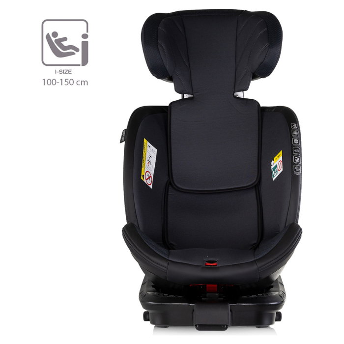 Scaun auto Chipolino Hypnotic Plus I-Size, 40-150 cm, cu sistem Isofix si sezut rotativ, Charcoal [10]